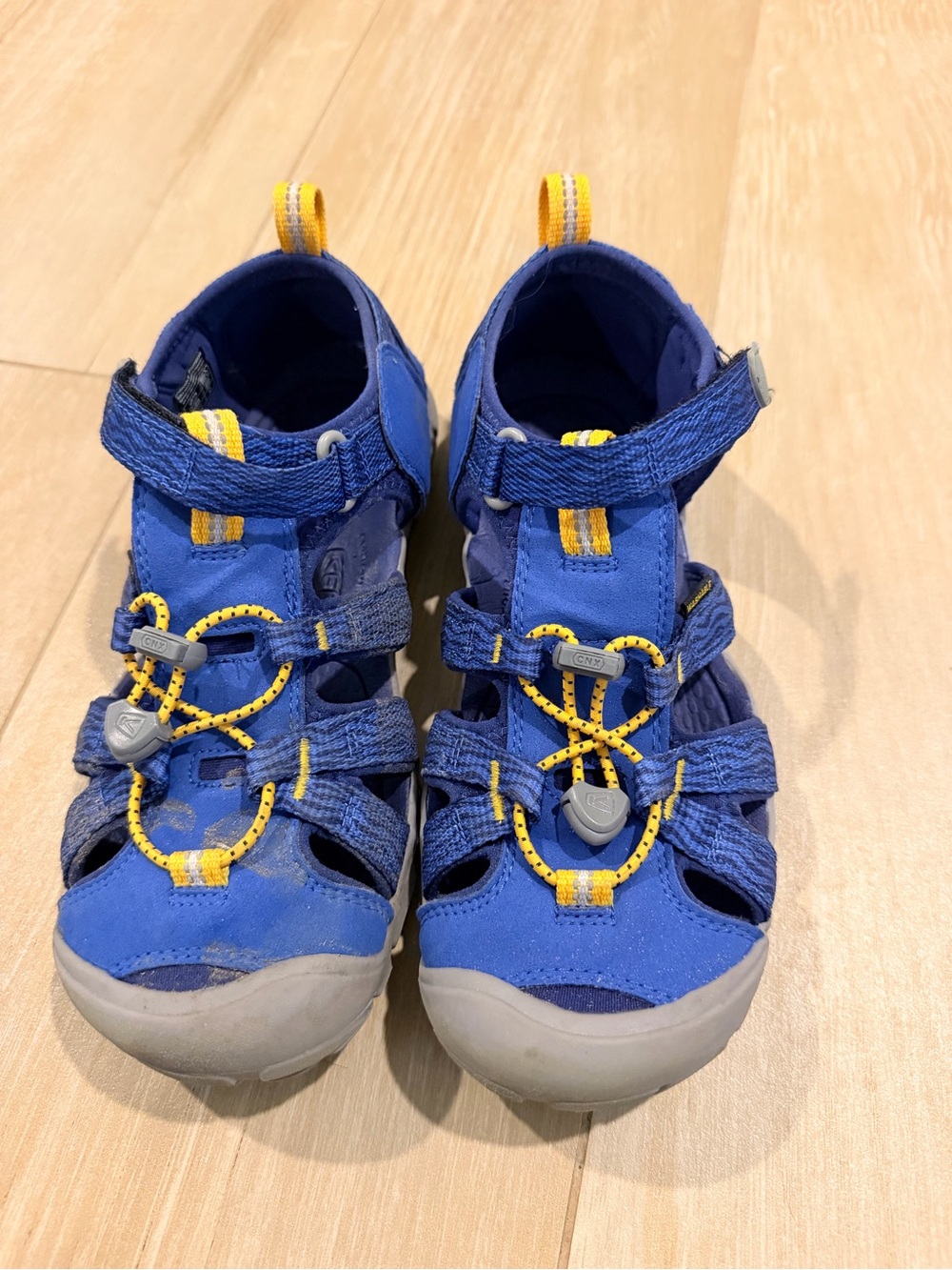 Boy’s KEEN Blue Outdoor Sandals with Yellow Accents
